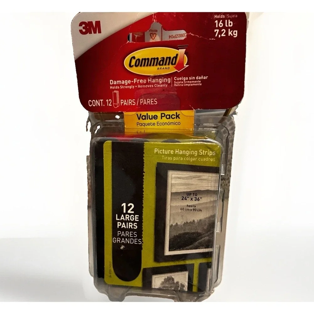 Command™ Large Black Picture Hanging Strips 12 Sets of Strips (17206BLK-12ES)